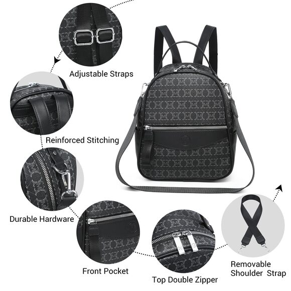 2127 Mini Backpack Purse Multi Pocket Small Backpacks Convertible Shoulder main image 5